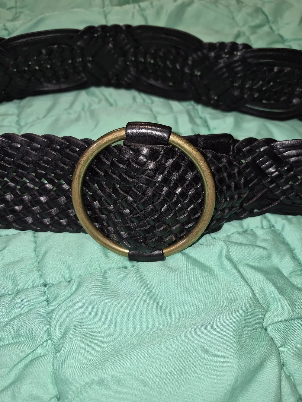 Vinatge Lauren Ralph Lauren Genuine leather. Woven Belt with Gold Ring Buckle